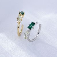 1 Piece Simple Style Square Sterling Silver Inlay Zircon Earrings main image 1