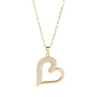 Elegant Letter Dreamcatcher Heart Shape Stainless Steel Plating Inlay Artificial Pearls Zircon Pendant Necklace main image 5