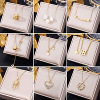 Elegant Letter Dreamcatcher Heart Shape Stainless Steel Plating Inlay Artificial Pearls Zircon Pendant Necklace main image 1