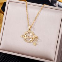 Elegant Letter Dreamcatcher Heart Shape Stainless Steel Plating Inlay Artificial Pearls Zircon Pendant Necklace sku image 4