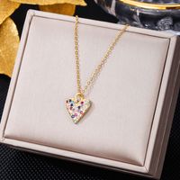 Elegant Letter Dreamcatcher Heart Shape Stainless Steel Plating Inlay Artificial Pearls Zircon Pendant Necklace sku image 3