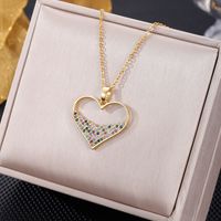 Elegant Letter Dreamcatcher Heart Shape Stainless Steel Plating Inlay Artificial Pearls Zircon Pendant Necklace sku image 9