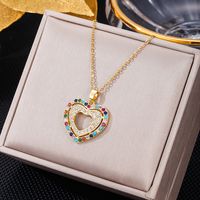 Elegant Letter Dreamcatcher Heart Shape Stainless Steel Plating Inlay Artificial Pearls Zircon Pendant Necklace sku image 10