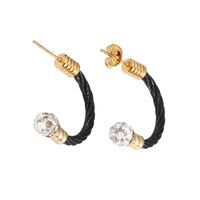 Streetwear Star Stainless Steel Inlay Artificial Gemstones Rings Bracelets Earrings sku image 9