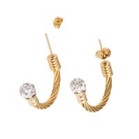 Streetwear Star Stainless Steel Inlay Artificial Gemstones Rings Bracelets Earrings sku image 7