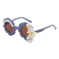Cute Simple Style Letter Flower Ac Round Frame Patchwork Full Frame Kids Sunglasses main image 3