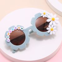 Cute Simple Style Letter Flower Ac Round Frame Patchwork Full Frame Kids Sunglasses main image 2