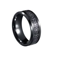 Simple Style Flower Titanium Steel Plating Men's Rings sku image 6