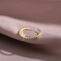 Wholesale Simple Style Solid Color Sterling Silver Artificial Diamond Open Ring main image 1