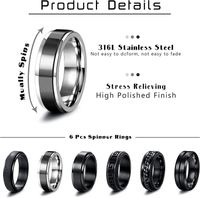 Simple Style Geometric Solid Color Titanium Steel Plating Men's Rings main image 4