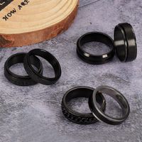 Simple Style Geometric Solid Color Titanium Steel Plating Men's Rings main image 2