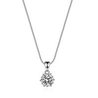 Elegant Simple Style Heart Shape Crown Sterling Silver Plating Inlay Moissanite Pendant Necklace main image 2
