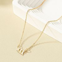 Simple Style Number Alloy Plating Metal Gold Plated Women's Pendant Necklace sku image 9