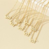 Simple Style Number Alloy Plating Metal Gold Plated Women's Pendant Necklace main image 1