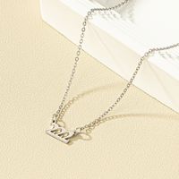 Simple Style Number Alloy Plating Metal Gold Plated Women's Pendant Necklace sku image 2
