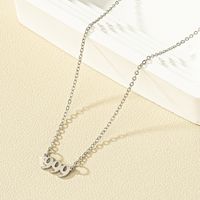 Simple Style Number Alloy Plating Metal Gold Plated Women's Pendant Necklace sku image 8