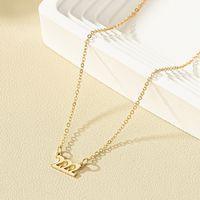 Simple Style Number Alloy Plating Metal Gold Plated Women's Pendant Necklace sku image 10