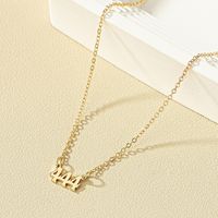 Simple Style Number Alloy Plating Metal Gold Plated Women's Pendant Necklace sku image 12