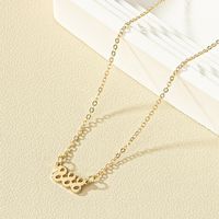 Simple Style Number Alloy Plating Metal Gold Plated Women's Pendant Necklace sku image 15