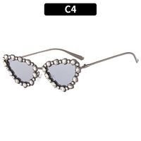 Hip-hop Irregular Ac Cat Eye Rhinestone Full Frame Women's Sunglasses sku image 4