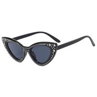 Cool Style Color Block Ac Cat Eye Rhinestone Full Frame Women's Sunglasses main image 3