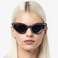 Cool Style Color Block Ac Cat Eye Rhinestone Full Frame Women's Sunglasses main image 2