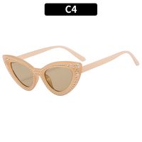 Cool Style Color Block Ac Cat Eye Rhinestone Full Frame Women's Sunglasses sku image 6