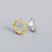 1 Paar Einfacher Stil Pendeln Blatt Sterling Silber Überzug Reif Ohrringe main image 6