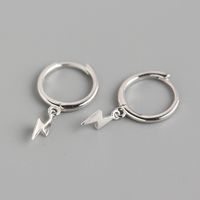 1 Pair Simple Style Lightning Sterling Silver Polishing Plating Drop Earrings main image 5