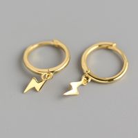 1 Pair Simple Style Lightning Sterling Silver Polishing Plating Drop Earrings sku image 2