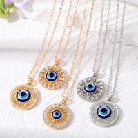 Wholesale Jewelry Simple Style Classic Style Round Alloy Pendant Necklace main image 1