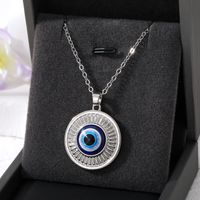 Wholesale Jewelry Simple Style Classic Style Round Alloy Pendant Necklace sku image 2