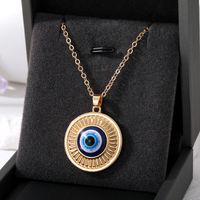Wholesale Jewelry Simple Style Classic Style Round Alloy Pendant Necklace sku image 1