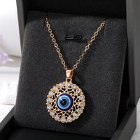 Wholesale Jewelry Simple Style Classic Style Round Alloy Pendant Necklace sku image 3