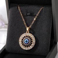 Wholesale Jewelry Simple Style Classic Style Round Alloy Pendant Necklace sku image 5
