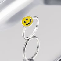 Cute Sweet Simple Style Smiley Face Alloy Enamel Plating Alloy Women's Rings main image 1