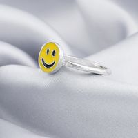 Cute Sweet Simple Style Smiley Face Alloy Enamel Plating Alloy Women's Rings main image 3