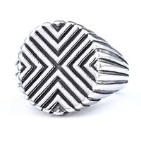 Retro Geometric 304 Stainless Steel Men'S Rings main image 4