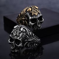 Retro Punk Rhombus Skull 304 Stainless Steel Enamel Men'S Rings main image 5