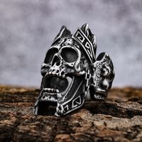 Retro Punk Rhombus Skull 304 Stainless Steel Enamel Men'S Rings main image 1