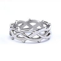 Simple Style Solid Color 304 Stainless Steel Asymmetrical Unisex Rings main image 4