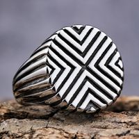 Retro Geometric 304 Stainless Steel Men'S Rings main image 1