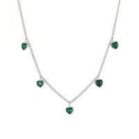 Casual Heart Shape Titanium Steel Plating Inlay Zircon Necklace sku image 3