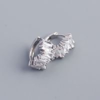 1 Pair Retro Rectangle Sterling Silver Inlay Zircon Hoop Earrings sku image 1