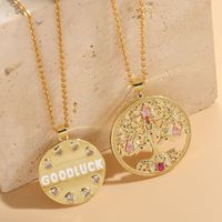Lady Letter Copper 14k Gold Plated Zircon Pendant Necklace In Bulk main image 1