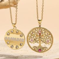 Lady Letter Copper 14k Gold Plated Zircon Pendant Necklace In Bulk main image 7