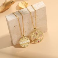 Lady Letter Copper 14k Gold Plated Zircon Pendant Necklace In Bulk main image 4