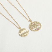 Lady Letter Copper 14k Gold Plated Zircon Pendant Necklace In Bulk main image 3