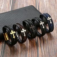 Hip Hop Cruzar Acero Inoxidable Hombres Pulsera main image 1