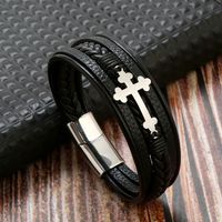 Hip Hop Kreuzen Rostfreier Stahl Männer Armbänder sku image 1